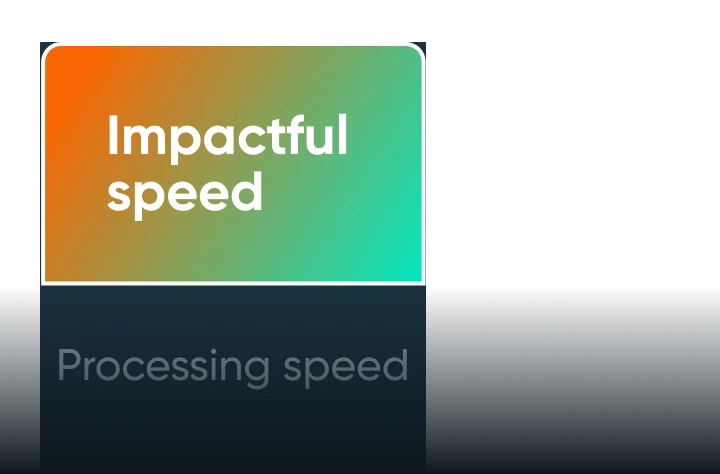 Graphic showing new impactful speed of Perfectly Clear