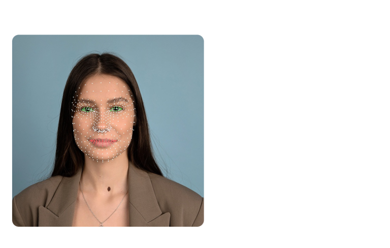 Woman with face points